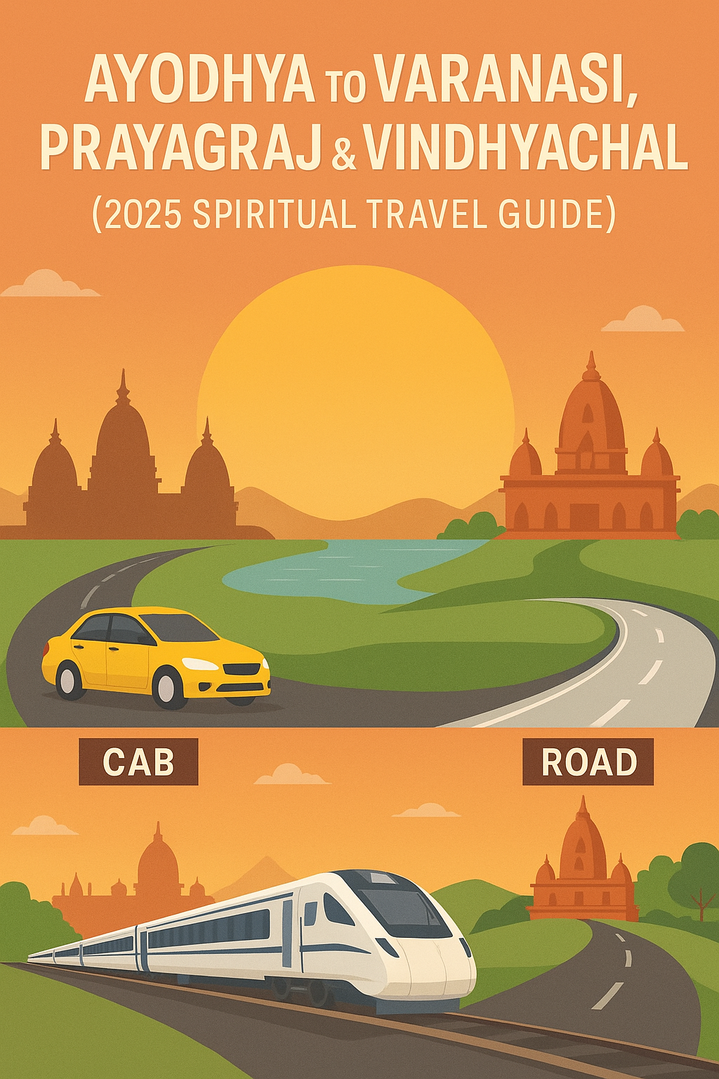 Ayodhya to Varanasi, Prayagraj & Vindhyachal (2025 Spiritual Travel Guide) Ayodhya to Vindhyachal cab, road and train routes to Prayagraj and Varanasi 2025