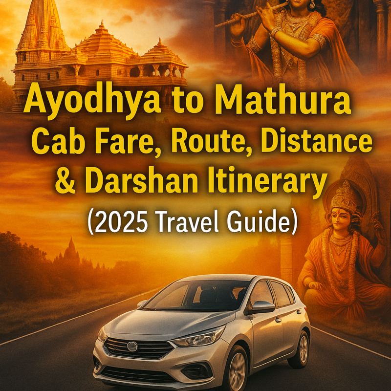 Ayodhya to Mathura cab fare, route map, distance, and darshan itinerary with Ayodhya Cab Service 2025