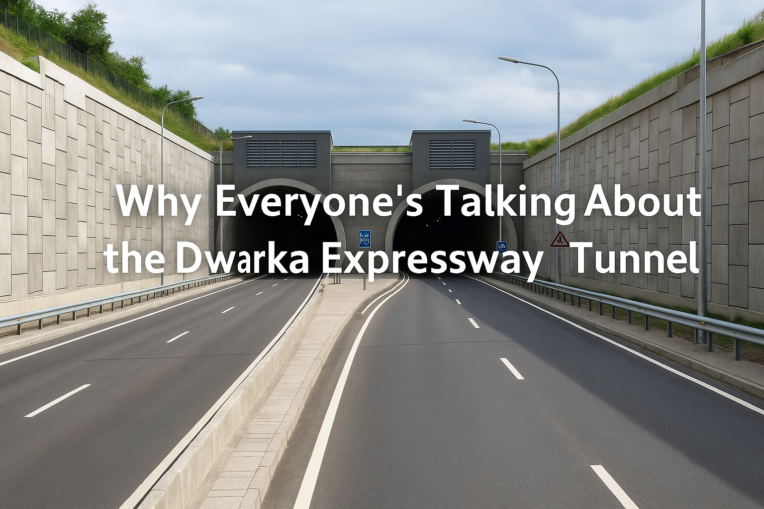 Dwarka Expressway Tunnel Delhi NCR 2025 – Ayodhya Cab Services Dwarka expressway Delhi route with tunnel view and Ayodhya Cab Services travel illustration
