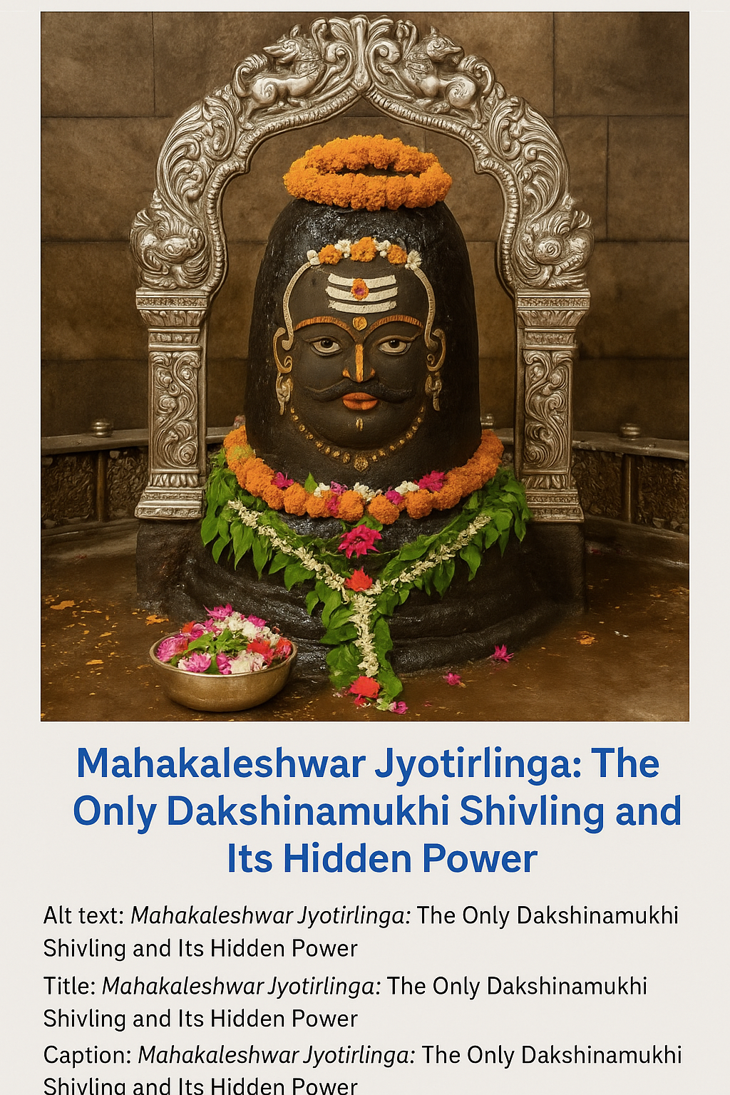 South facing Jyotirlinga Mahakaleshwar in Ujjain – the only Dakshinamukhi Shivling and its hidden power