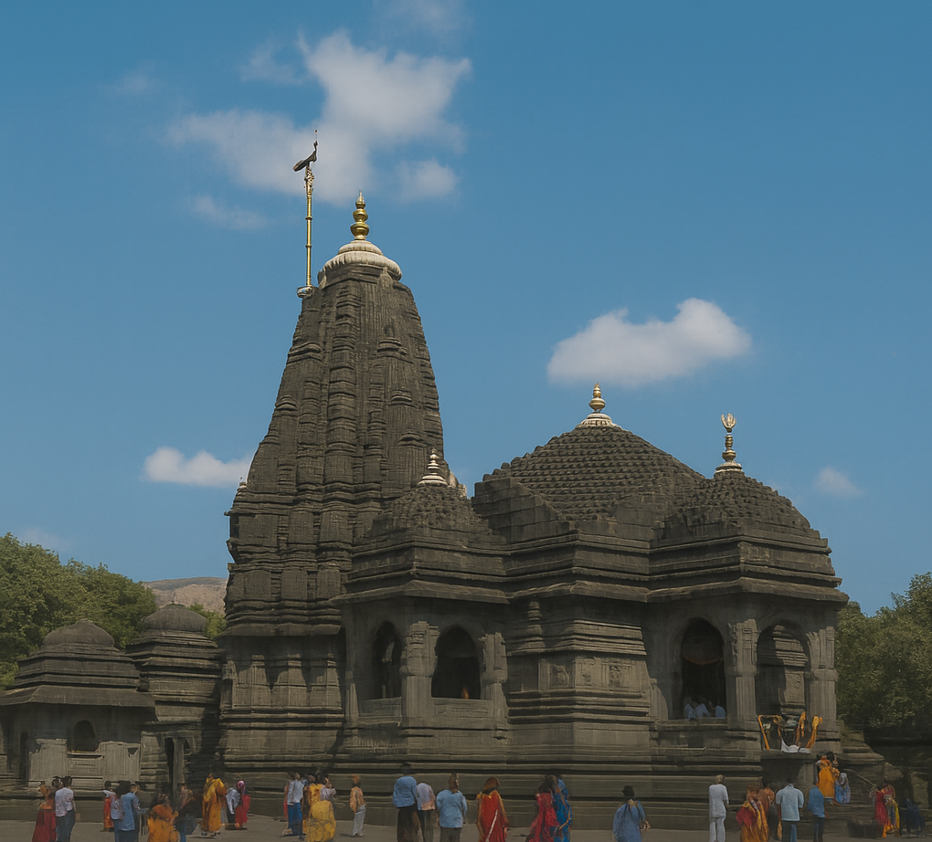 Trimbakeshwar Jyotirlinga Travel Guide Nashik Temple Trimbakeshwar Jyotirlinga travel guide temple in Nashik with Godavari River and pilgrims