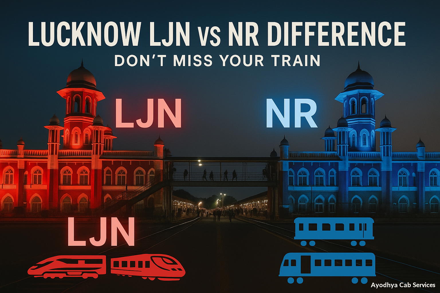 lucknow ljn vs nr difference charbagh railway station platforms distance entrances codes ayodhya cab services