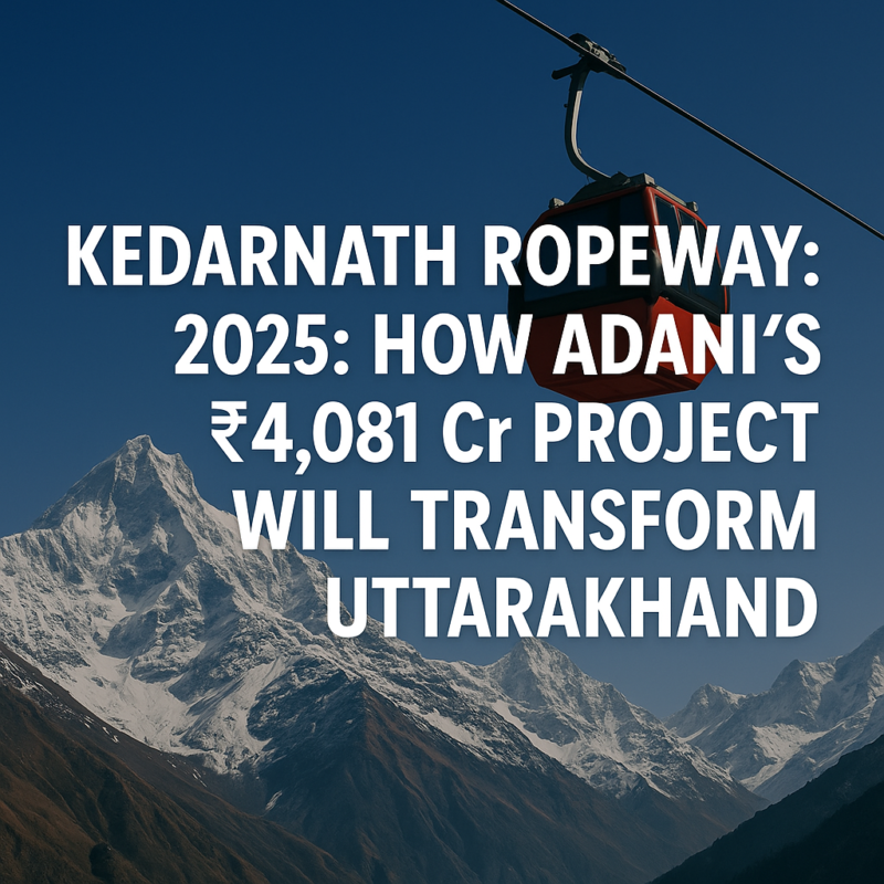 Kedarnath ropeway project details 2025 showing cable car over Himalayas