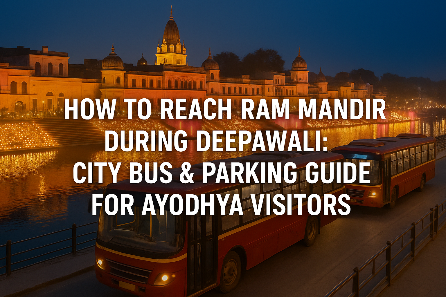 Ayodhya city bus routes near Ram Mandir during Deepawali with parking zones