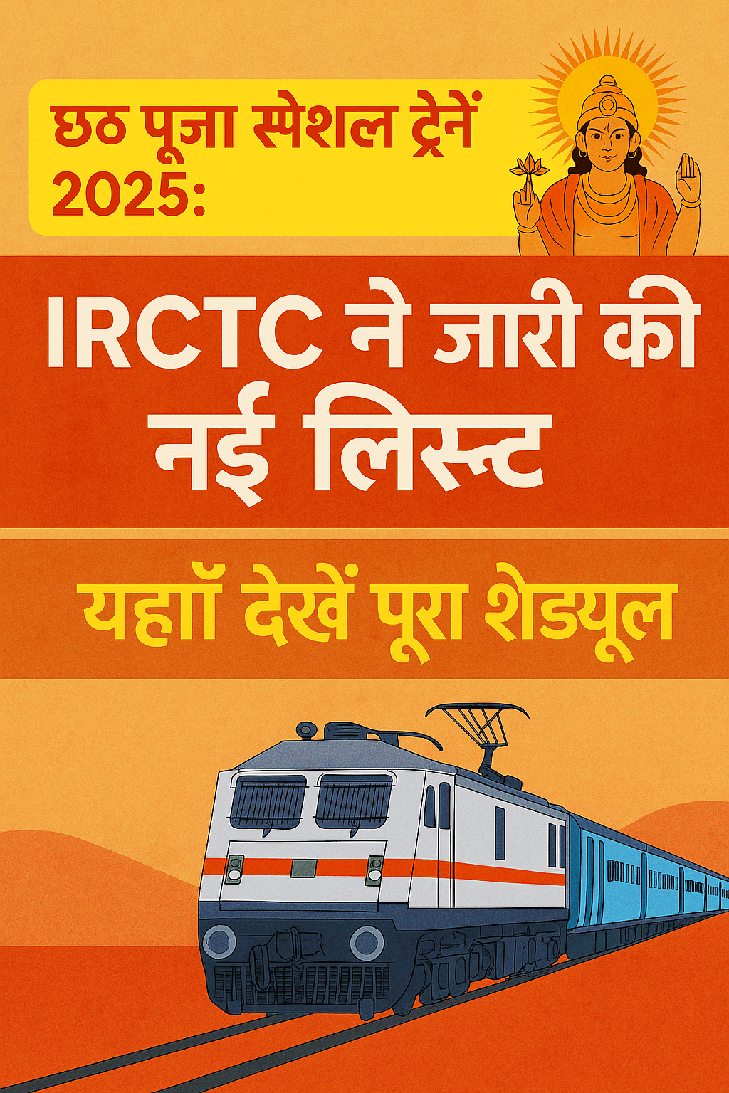 छठ पूजा स्पेशल ट्रेनें 2025 IRCTC ने जारी की नई लिस्ट पोस्टर