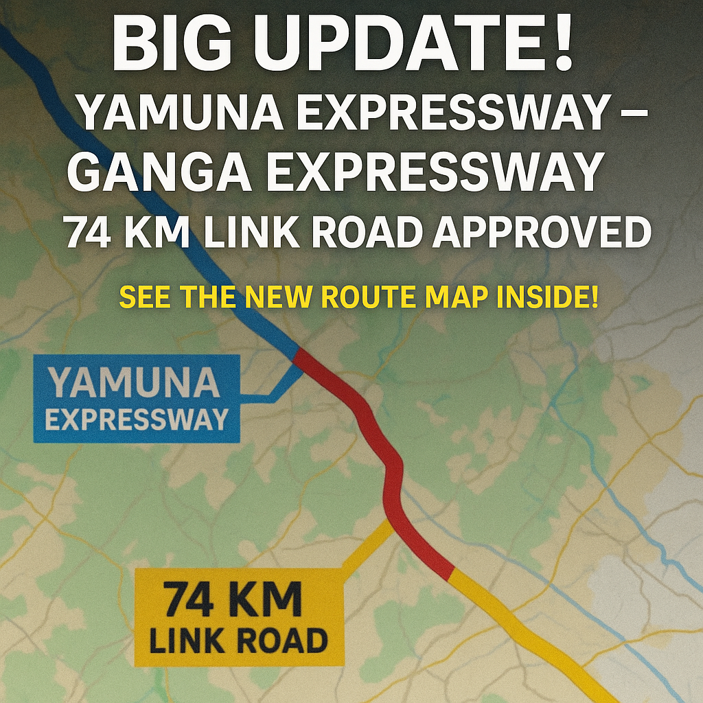 Yamuna Ganga Expressway Link map showing new 74 km connector route
