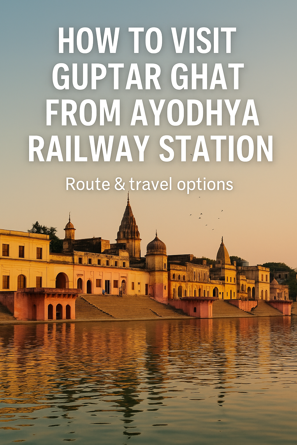 Guptar Ghat Ayodhya distance with view of Saryu River and Ayodhya Cab Services travel route