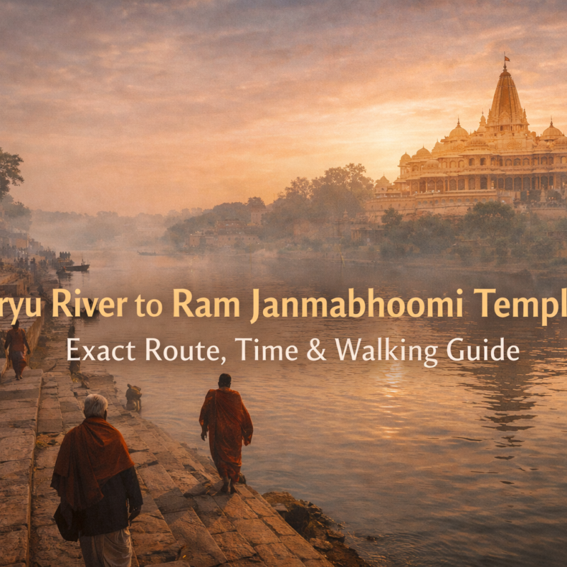 Saryu River to Ram Janmabhoomi Temple distance showing walking route for pilgrimsSaryu River to Ram Janmabhoomi Temple distance showing walking route for pilgrimsSaryu River to Ram Janmabhoomi Temple distance showing walking route for pilgrimsSaryu River to Ram Janmabhoomi Temple distance showing walking route for pilgrims