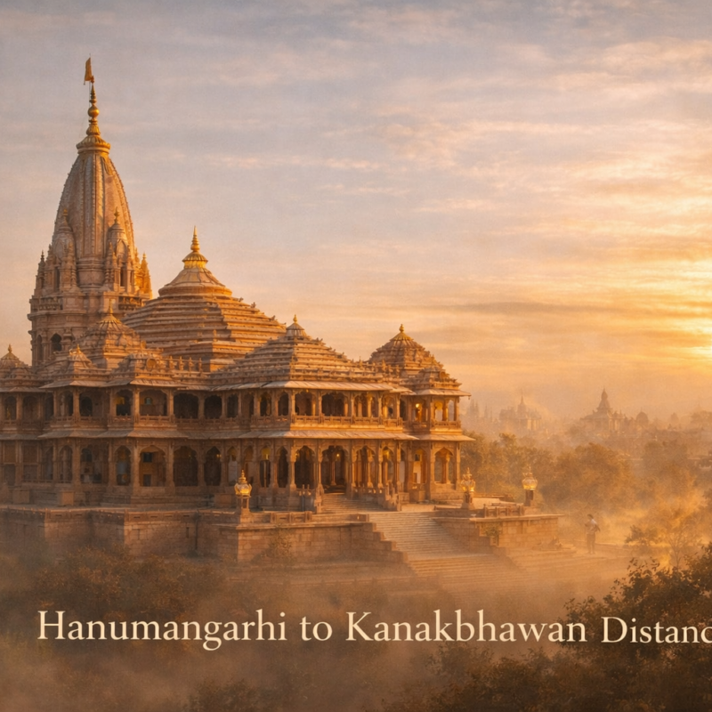 Hanumangarhi to Kanakbhawan distance showing Ram Mandir Ayodhya temple view