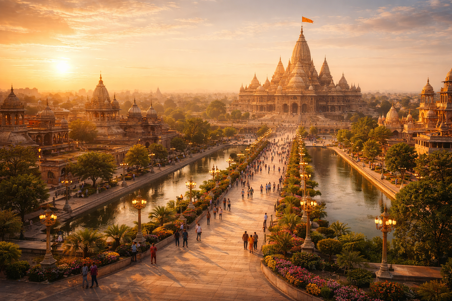 Hanuman Garhi to Kanak Bhawan Dasrath Mahal distance walking route in Ayodhya