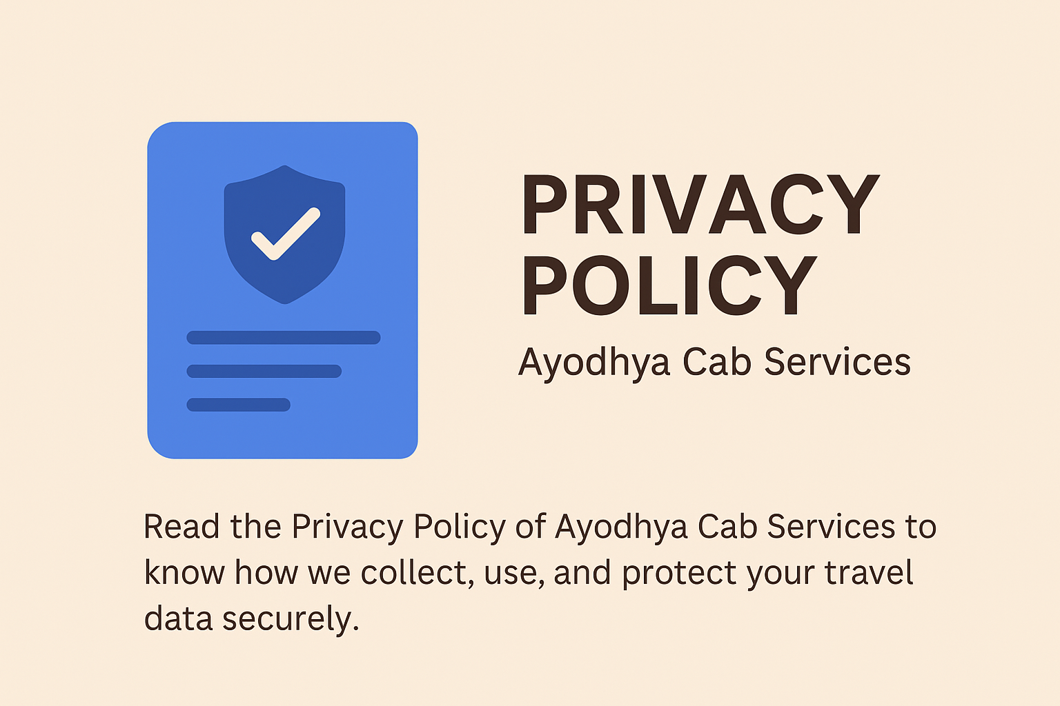 Privacy Policy Ayodhya Cab Services secure data protection illustration