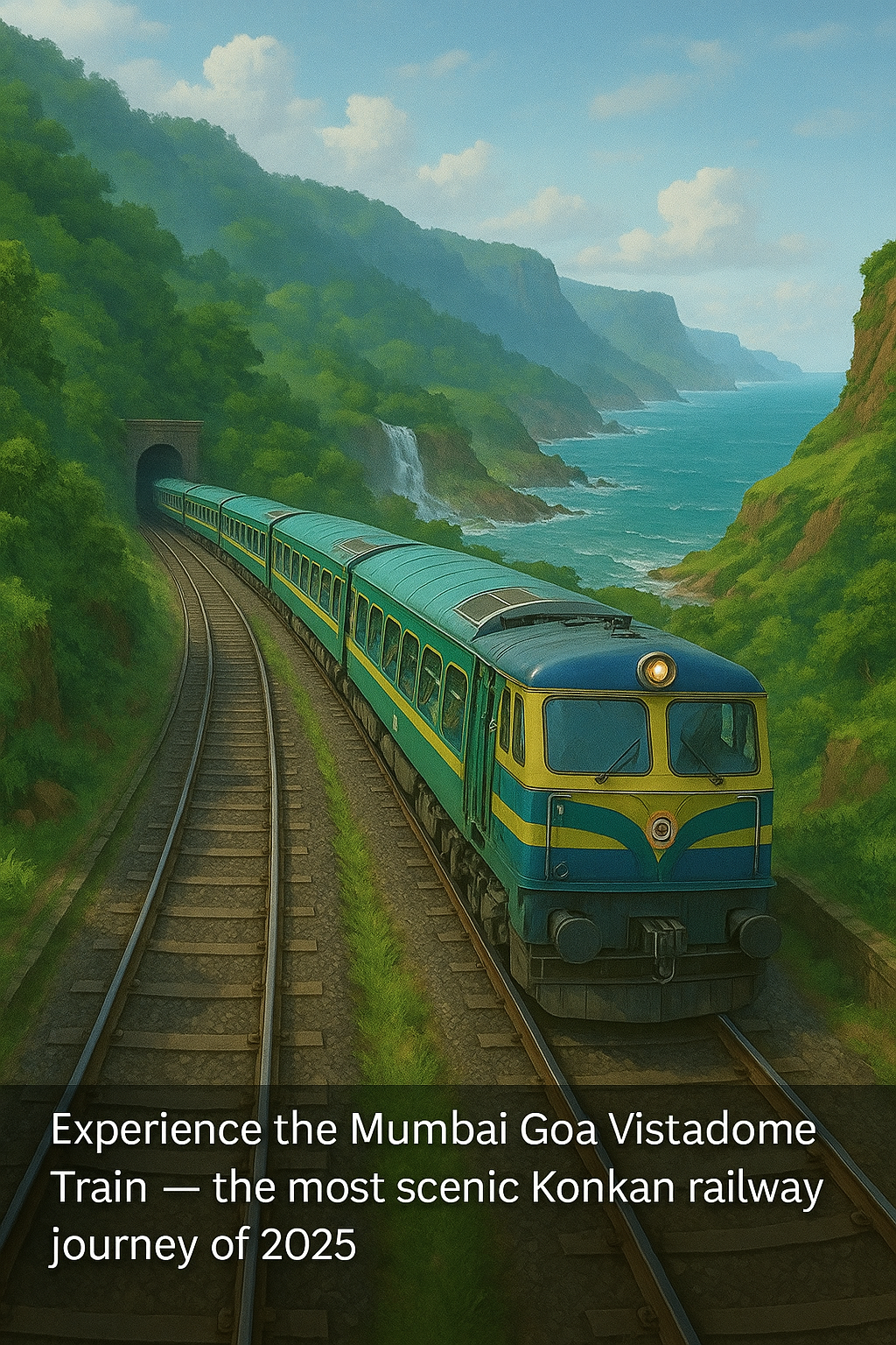 Mumbai Goa Vistadome Train scenic Konkan railway journey through Western Ghats