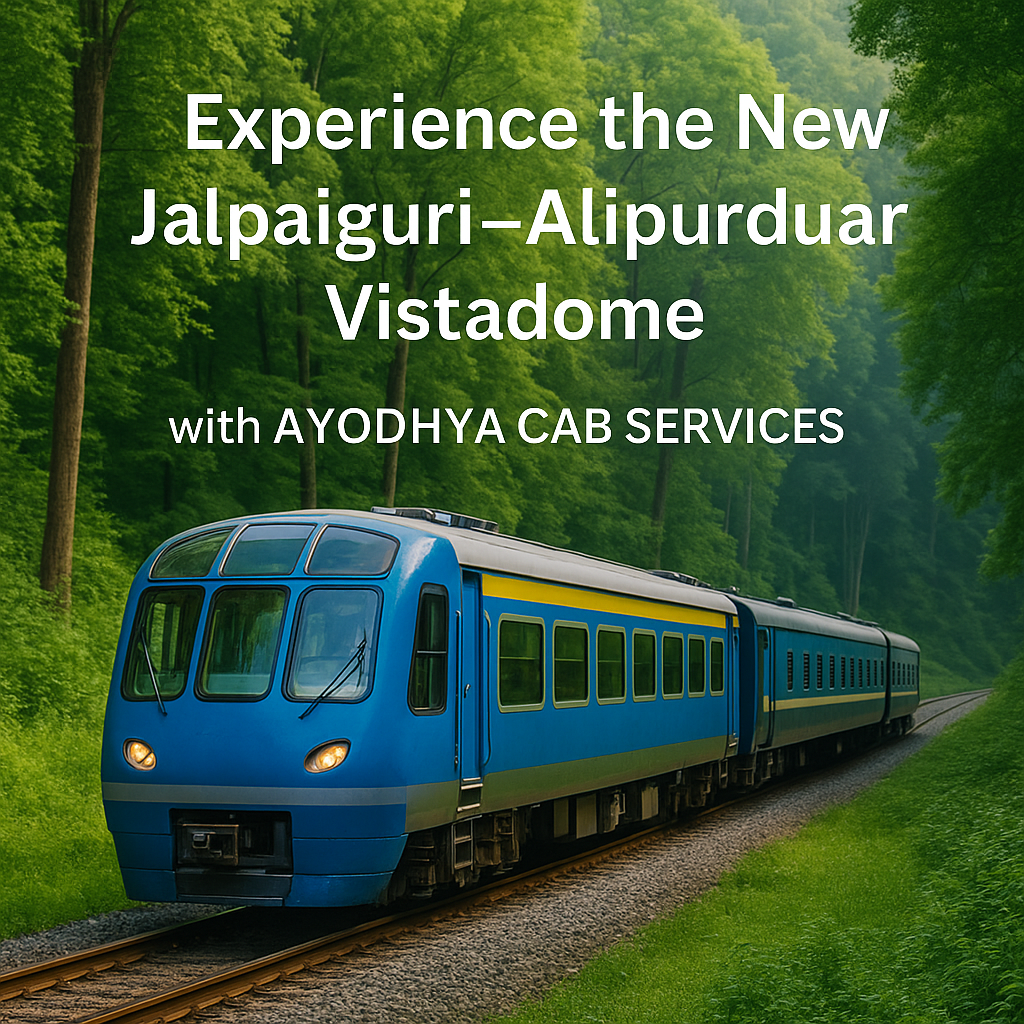 New Jalpaiguri Alipurduar Vistadome train passing through Dooars forest route