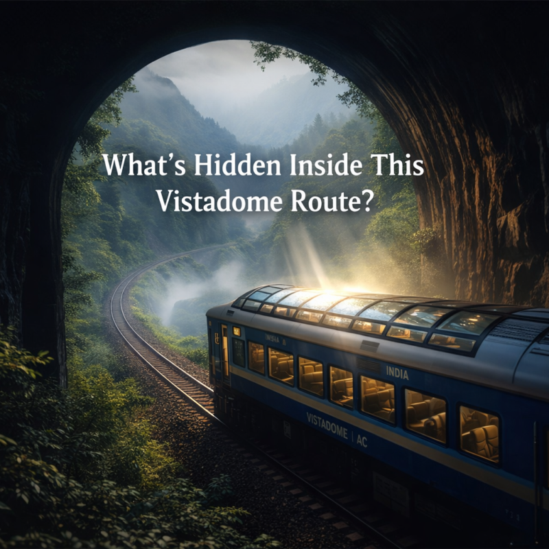 Visakhapatnam Araku Vistadome 2025 scenic forest mountain train ride Indian Railway coach