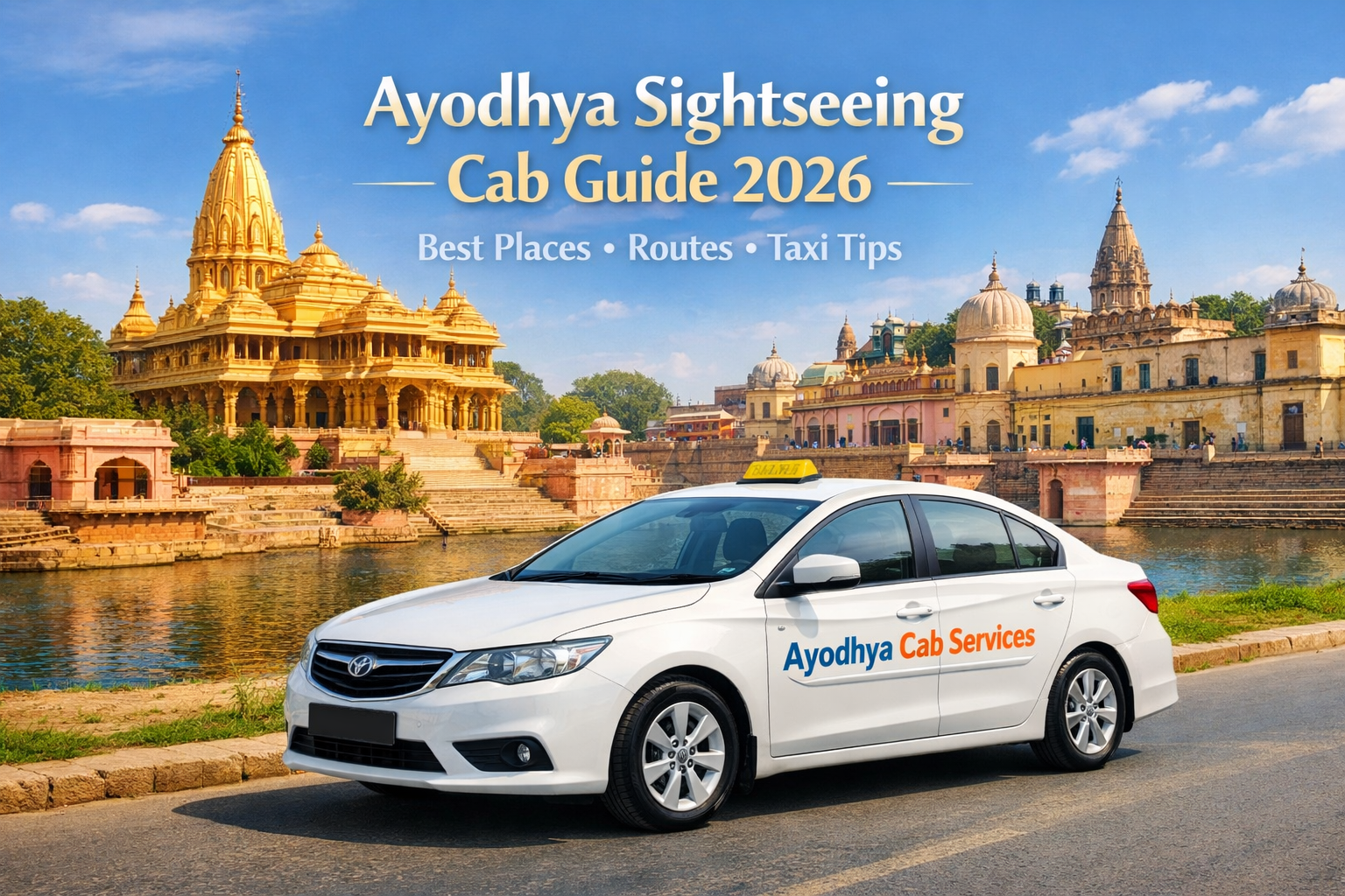 Ayodhya Sightseeing Cab Guide showing cab route to Ram Mandir and Ayodhya sightseeing places
