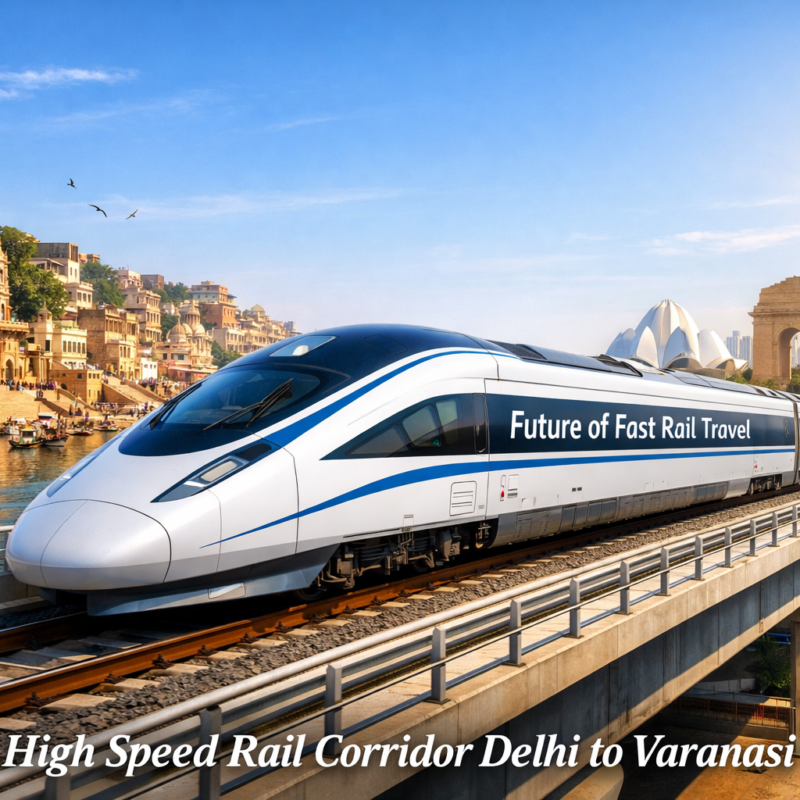 High Speed Rail Corridor Delhi to Varanasi modern fast train travel