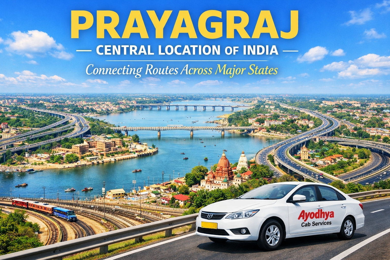 Prayagraj Central Location India Travel Connectivity Guide Prayagraj central location India showing highway connectivity and travel routes across major Indian states