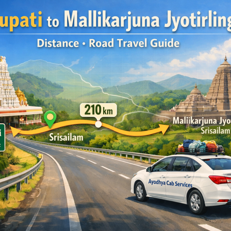 Tirupati to Mallikarjuna Jyotirlinga distance showing road route, cab travel and darshan guide