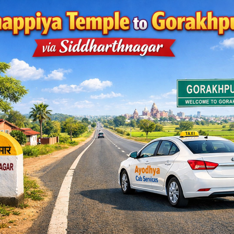 Chappiya Temple to Gorakhpur via Siddharthnagar travel route Ayodhya Cab Services taxi on highway