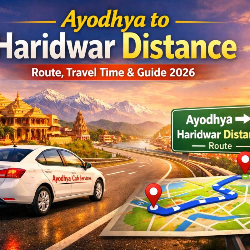 Ayodhya to Haridwar distance route map road travel taxi journey guide