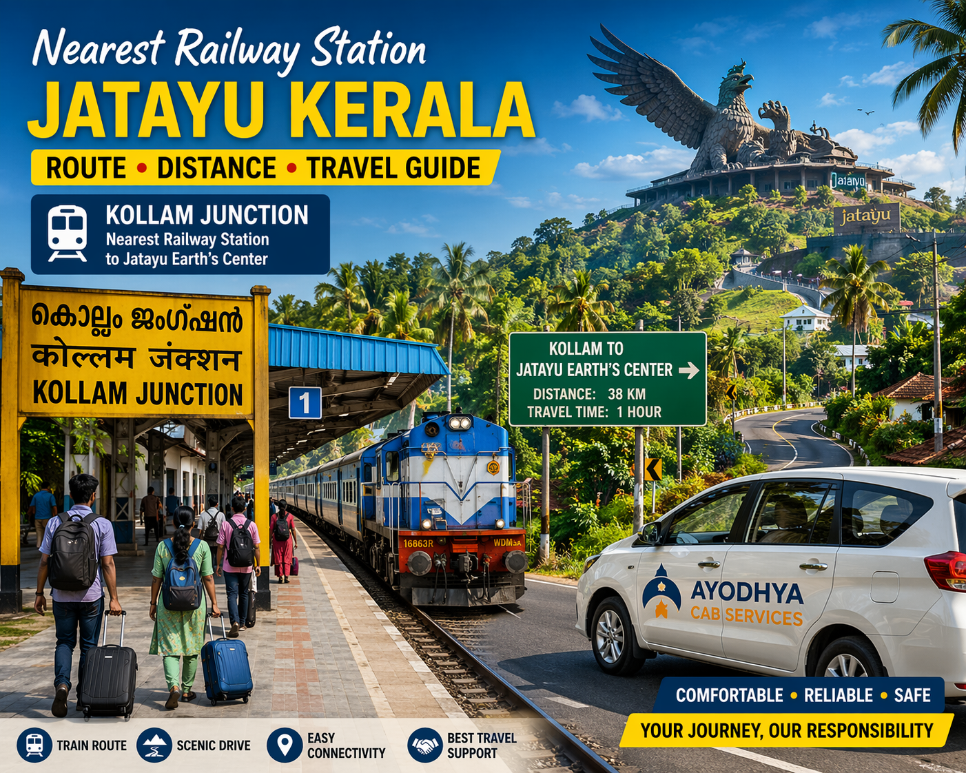 Is There a Direct Train from Ayodhya & Lucknow to Jatayu Earth’s Center Kerala? Route & Travel Guide 2026