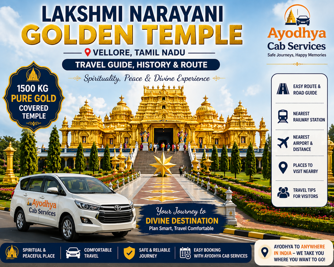 Lakshmi Narayani Golden Temple Vellore: 1500 KG Gold, History & Travel Guide