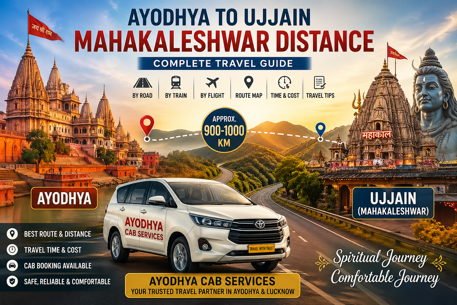 Ayodhya to Ujjain Mahakaleshwar Distance by Road, Train & Flight – Complete Guide