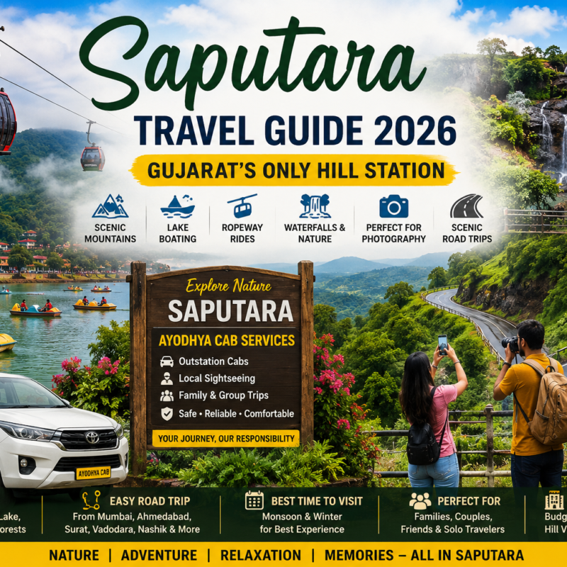 Saputara Hill Station Tourism Gujarat only hill station travel guide scenic mountain lake road trip with Ayodhya Cab Services