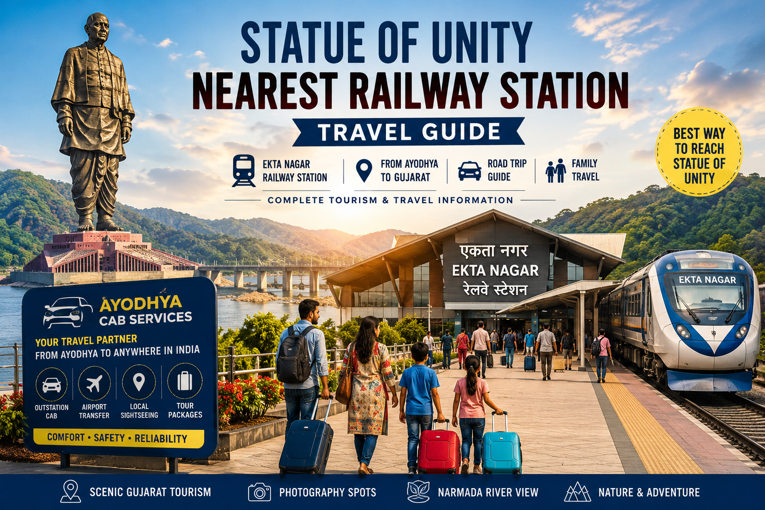 Statue of Unity Nearest Railway Station and Distance From Ayodhya