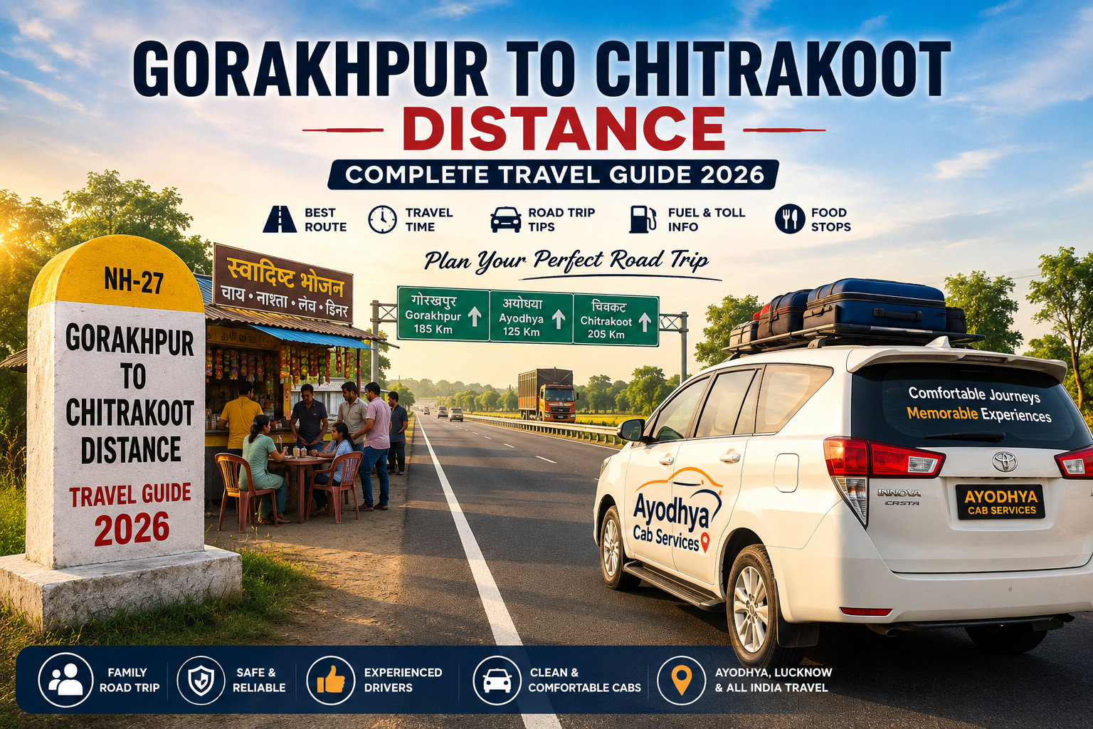 Gorakhpur to Chitrakoot Distance | Ayodhya Cab Services Gorakhpur to Chitrakoot Distance highway road trip Ayodhya Cab Services
