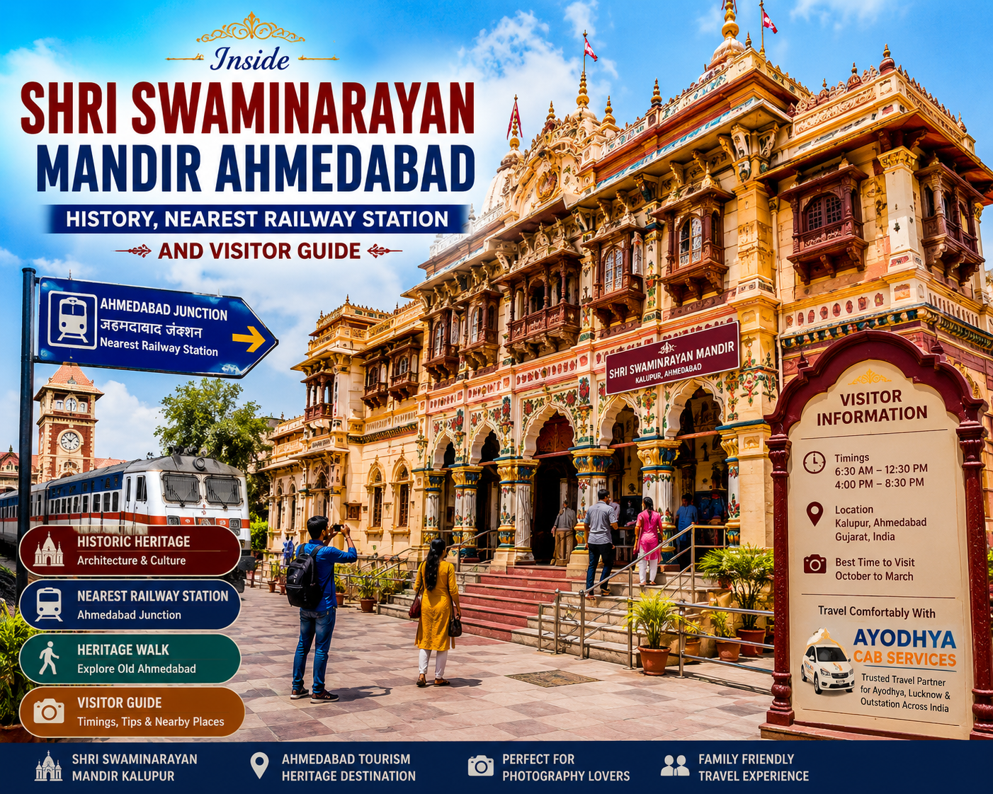 Inside Shri Swaminarayan Mandir Kalupur Ahmedabad: History, Nearest Railway Station and Visitor Guide