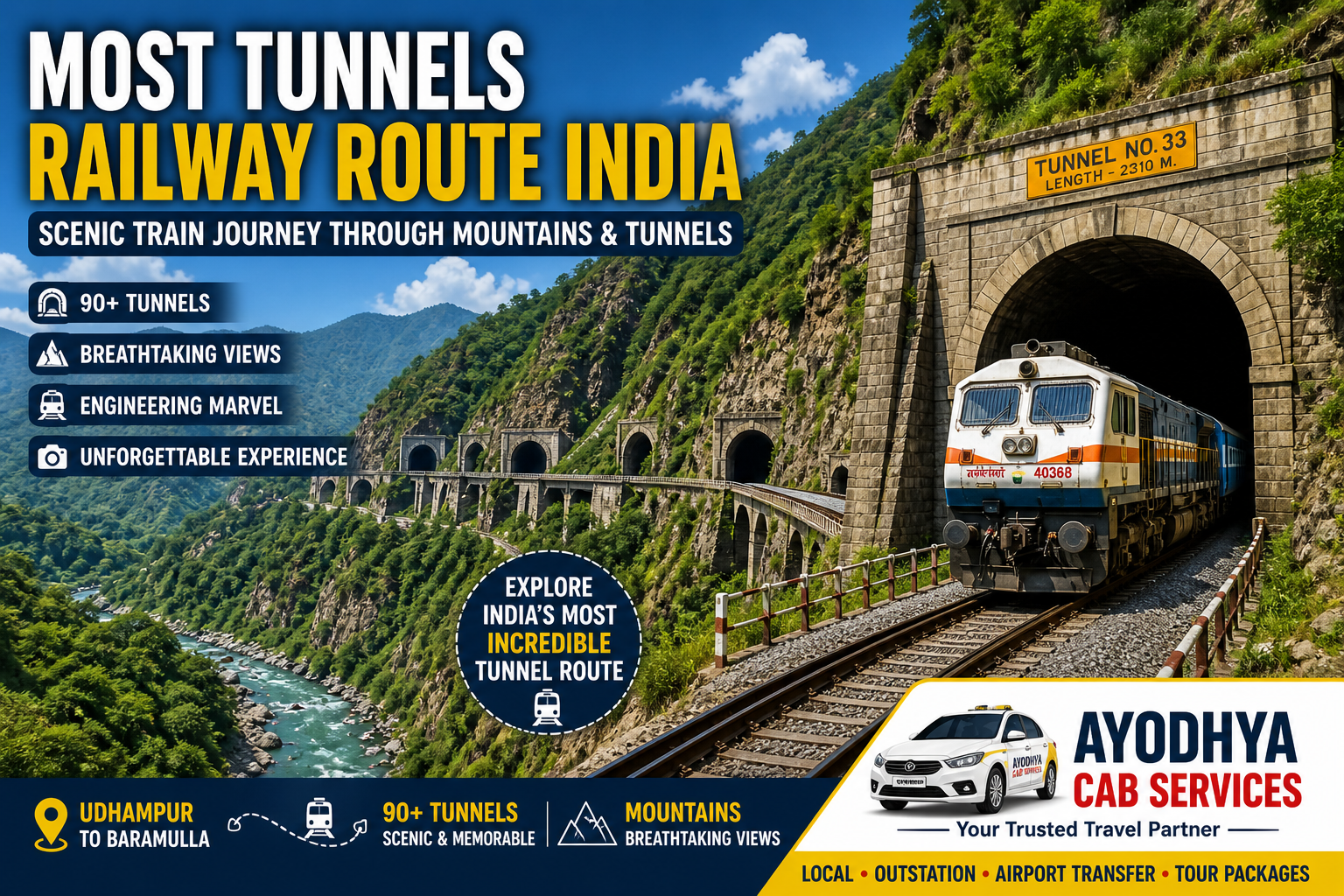 “Which Train Route Has the Most Tunnels in India? Complete Guide with Facts & Travel Experience”