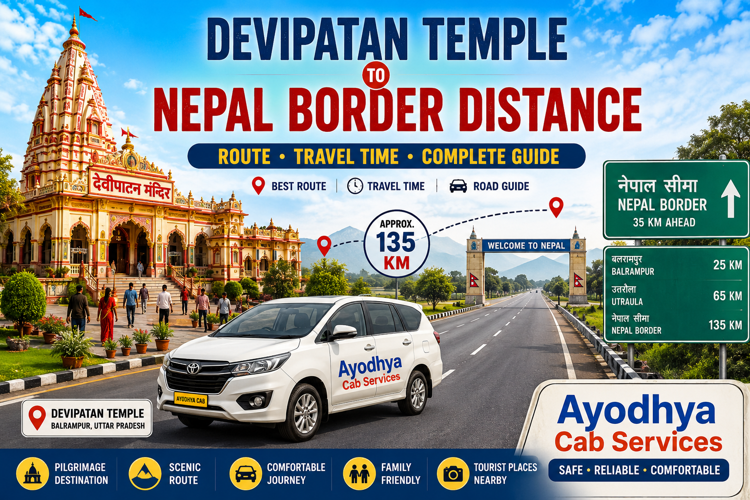 Devipatan Temple to Nepal Border Distance | Ayodhya Cab Services Devipatan Temple to Nepal Border Distance, Nepal Border Route Guide, Devipatan Temple Travel Guide