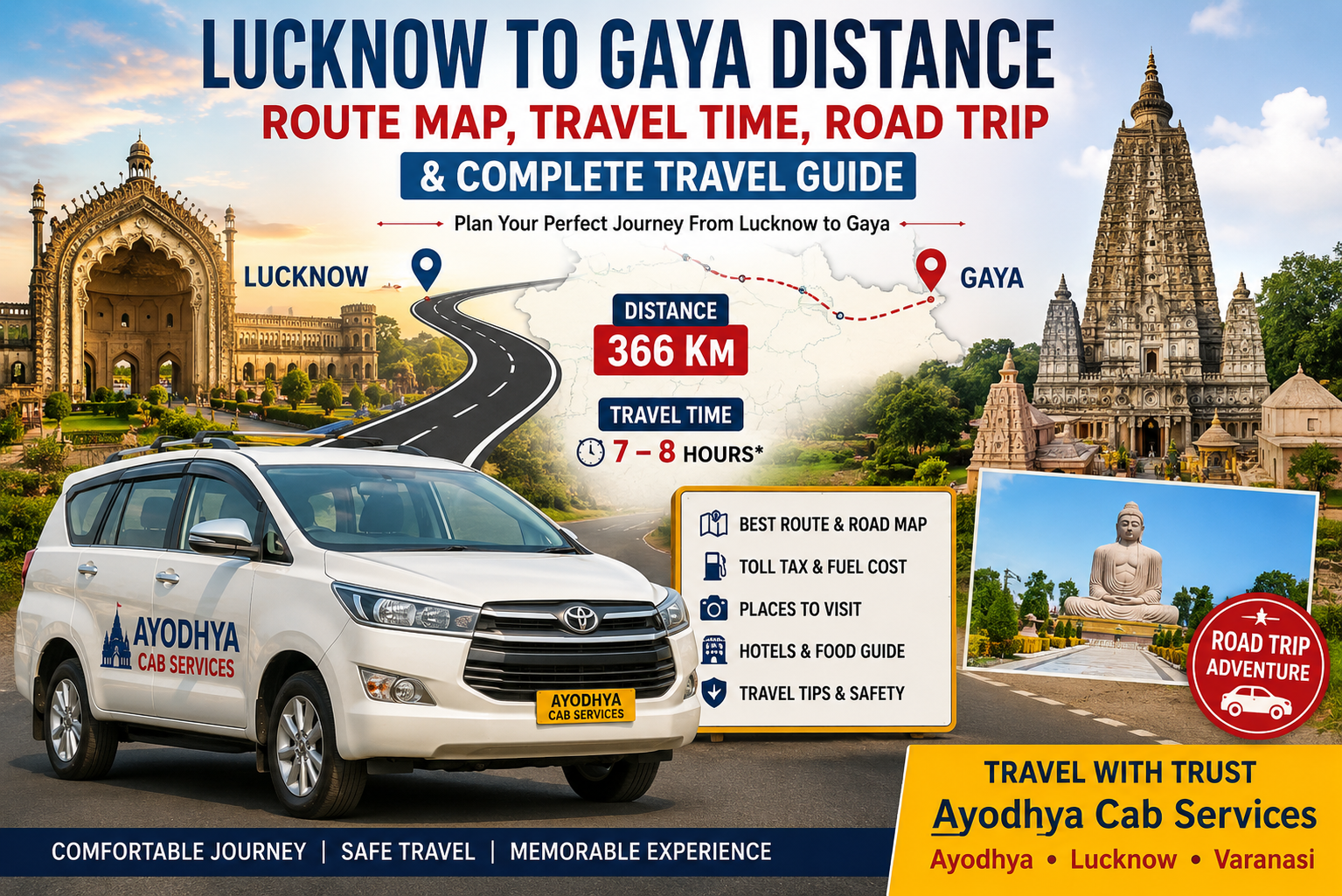 Lucknow to Gaya Distance, Route Map, Travel Time, Road Trip & Complete Travel Guide