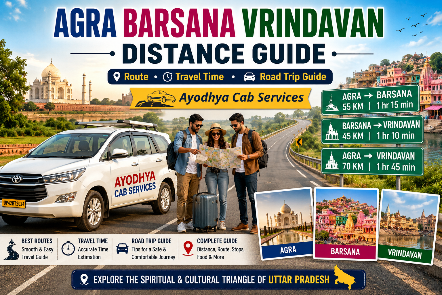 Agra to Barsana and Vrindavan Distance: Route, Travel Time and Complete Guide
