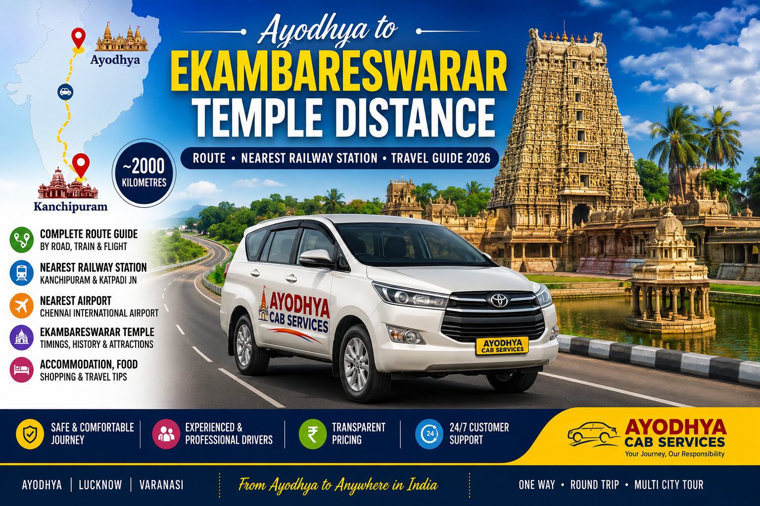 Ayodhya to Ekambareswarar Temple Distance: Route, Nearest Railway Station & Travel Guide (2026)