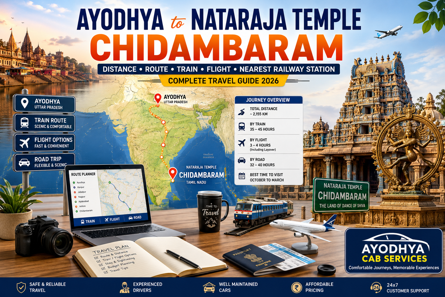 Ayodhya to Nataraja Temple Chidambaram: Distance, Nearest Railway Station, Route, Train, Flight & Complete Travel Guide (2026)