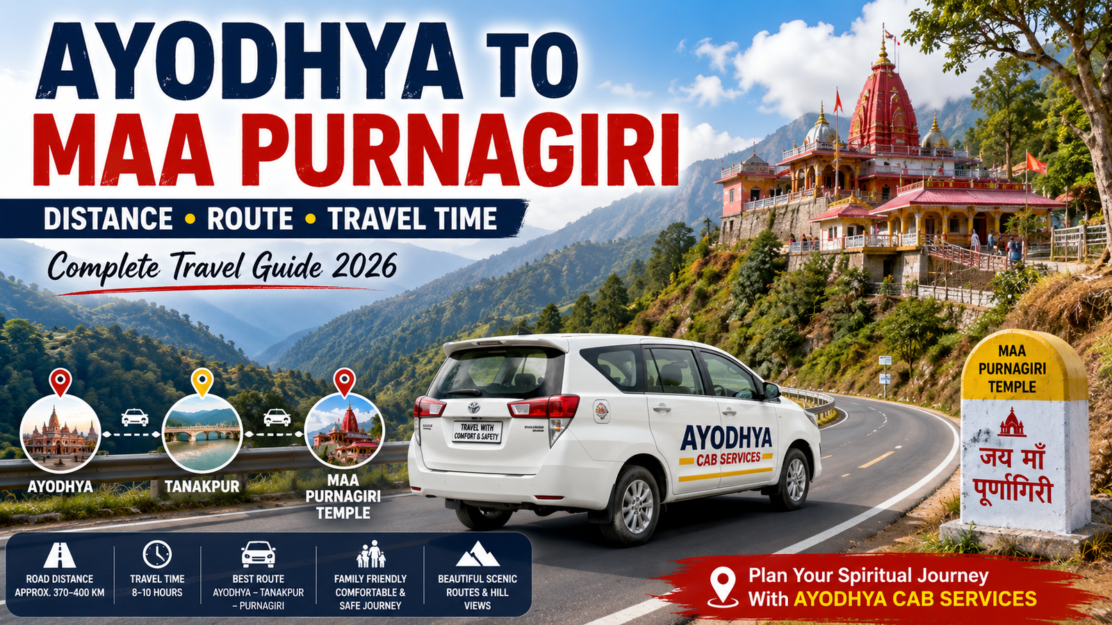 Ayodhya to Maa Purnagiri Temple Distance: Route, Travel Time & Complete Guide