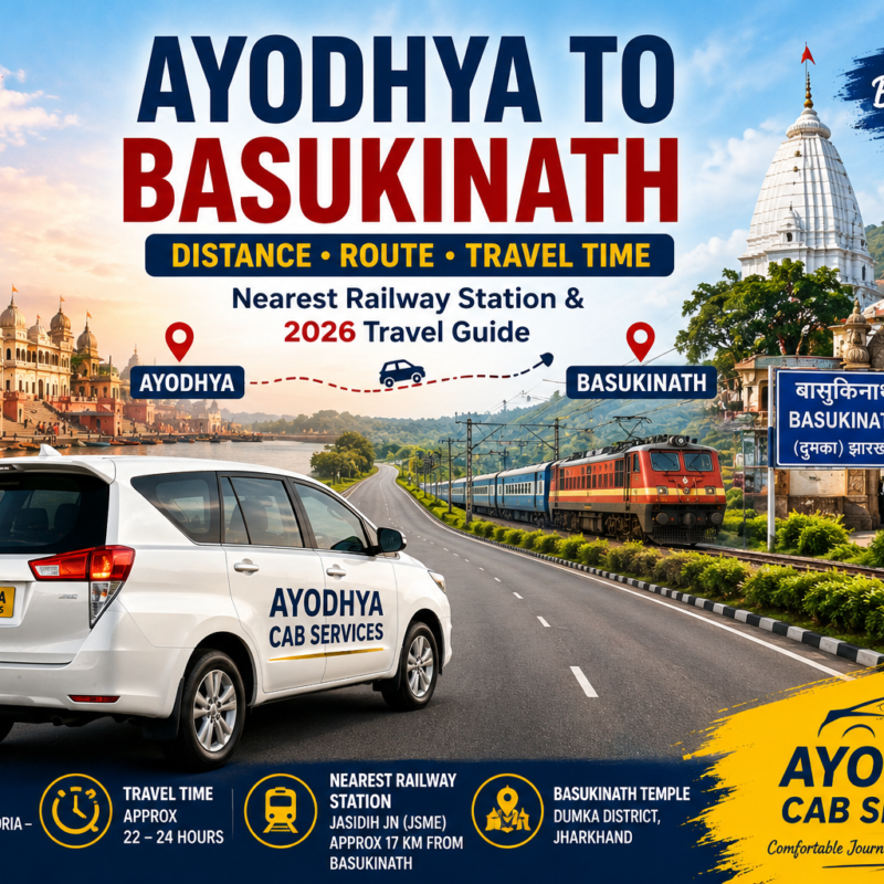 Ayodhya to Basukinath Temple Distance, route, travel time and nearest railway station travel guide from Ayodhya to Basukinath