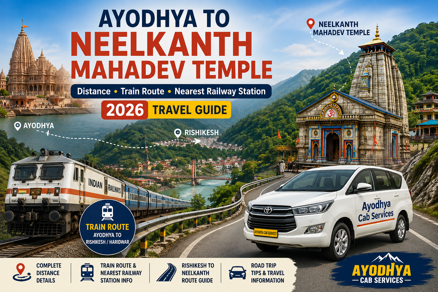 Ayodhya to Neelkanth Mahadev Temple: Distance, Train Route & Nearest Railway Station 2026