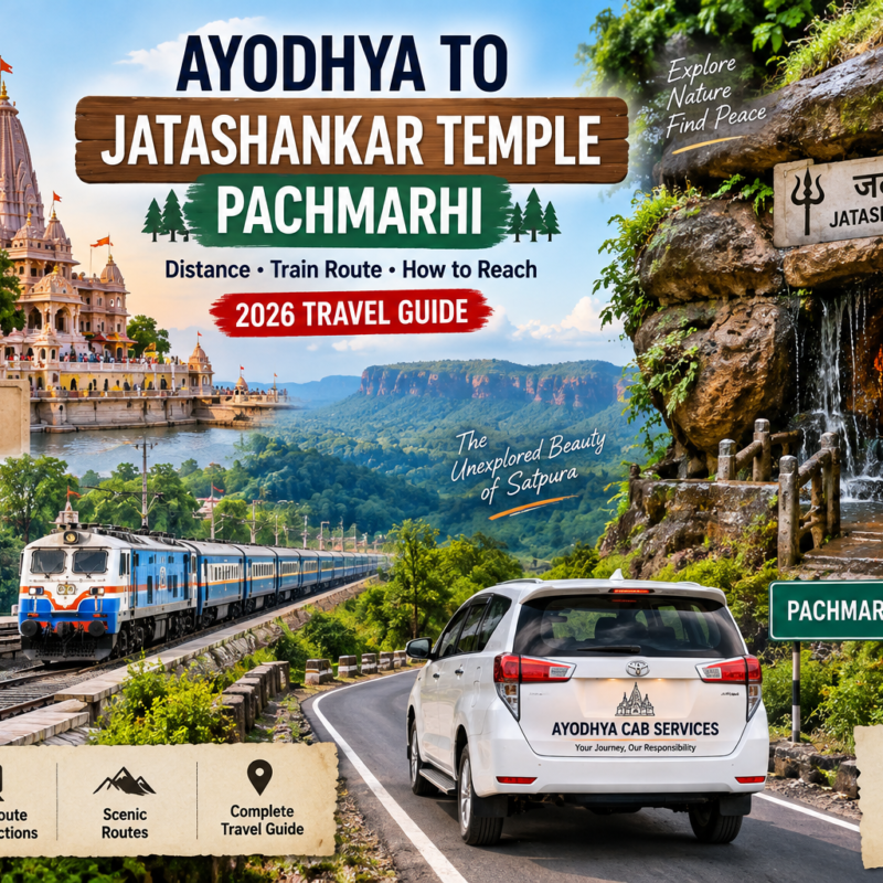 Ayodhya to Jatashankar Temple Pachmarhi travel route showing Jatashankar Cave, Satpura hills and Pachmarhi journey