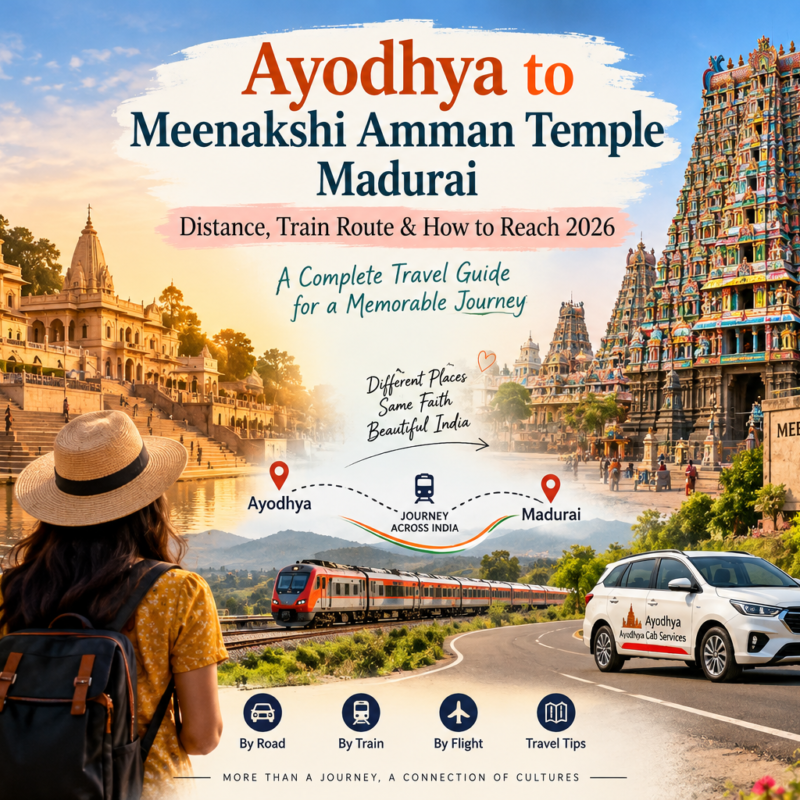Ayodhya to Meenakshi Amman Temple Madurai travel guide showing Madurai temple culture, train journey and route from Ayodhya