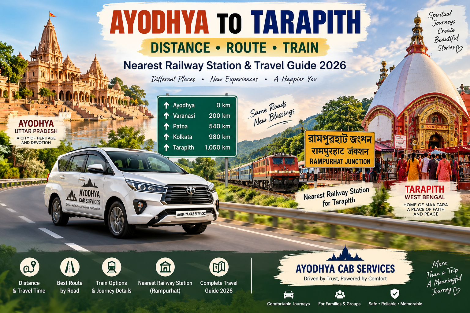 Ayodhya to Tarapith Distance, Route & Travel Guide | Ayodhya Cab Services Ayodhya to Tarapith Distance route, train, nearest railway station and travel guide 2026