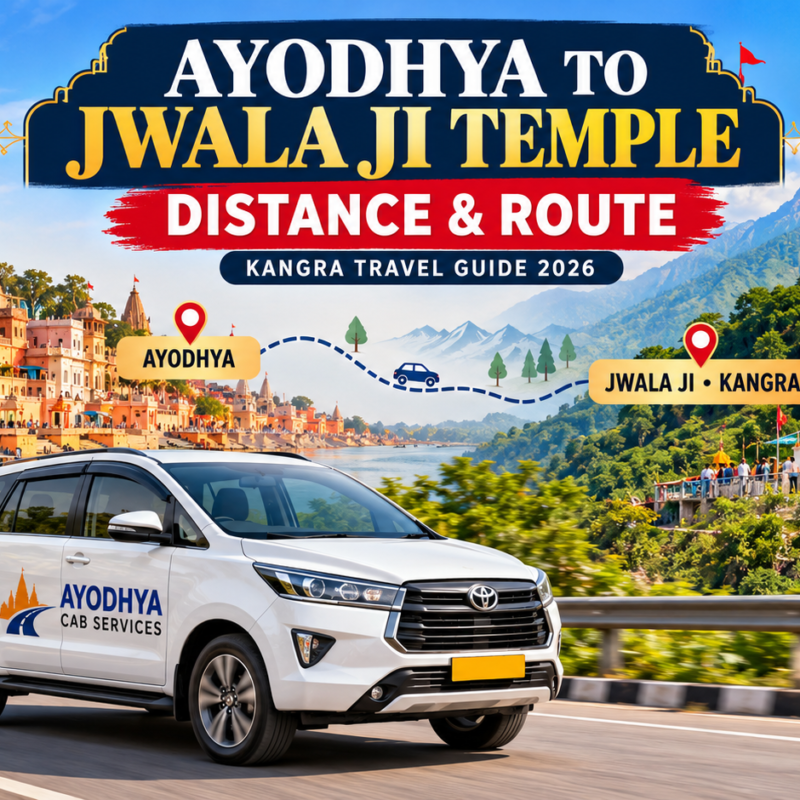 Ayodhya to Jwala Ji Temple Distance route from Ayodhya to Jwala Ji in Kangra