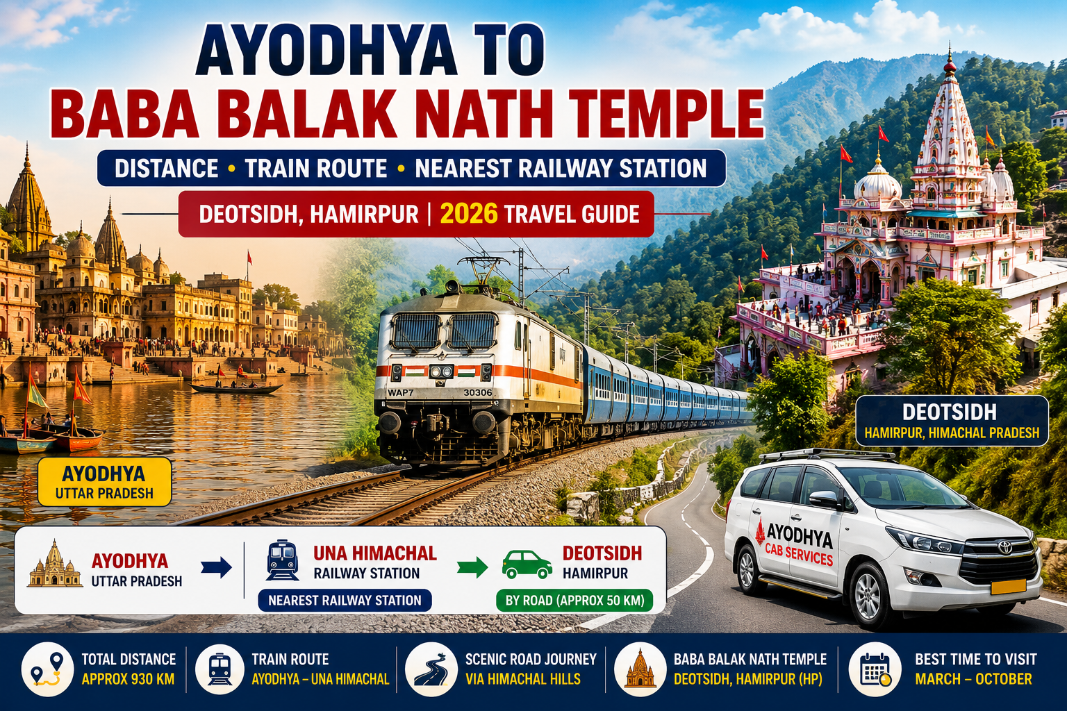 Ayodhya to Baba Balak Nath Temple Hamirpur: Distance, Train Route & Nearest Railway Station 2026