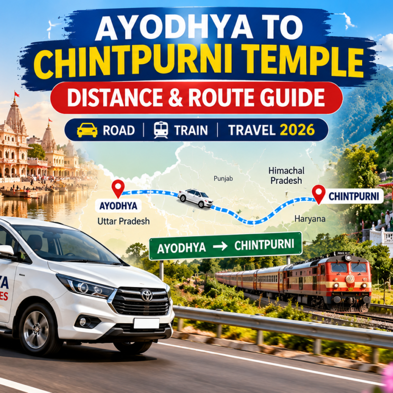 Ayodhya to Chintpurni Temple Distance route from Ayodhya to Chintpurni Temple in Himachal Pradesh