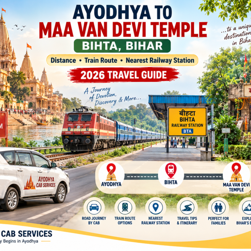 Ayodhya to Maa Van Devi Temple Bihar distance, train route and nearest railway station travel guide 2026